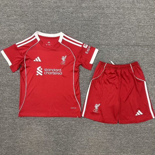 2025/26 Liverpool Home Short Sleeve Kids Jersey