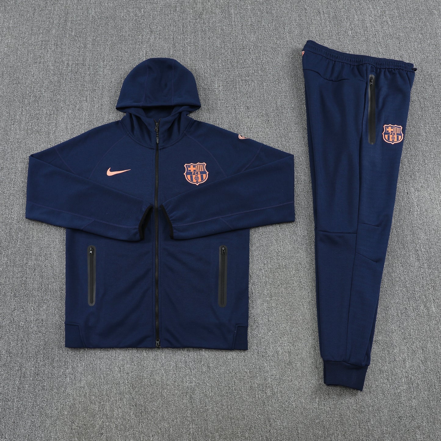 2025-26 Barcelona Full Zip Navy Training suit/tracksuit