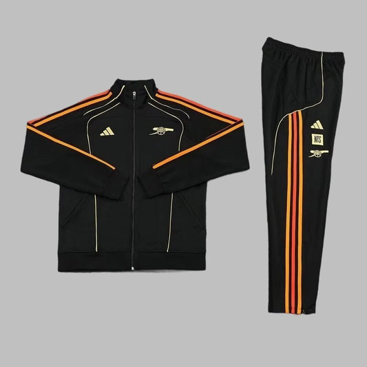 2025-26 Arsenal FC Pre Match Tracksuit Black