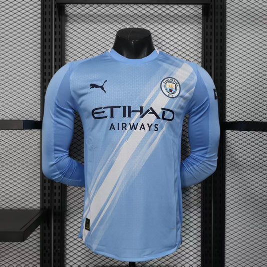 2025-26 Manchester City Home Kit Long Sleeve