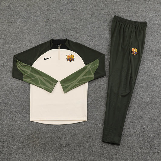 Barcelona Quarter Zip Green And White Training suit/tracksuit