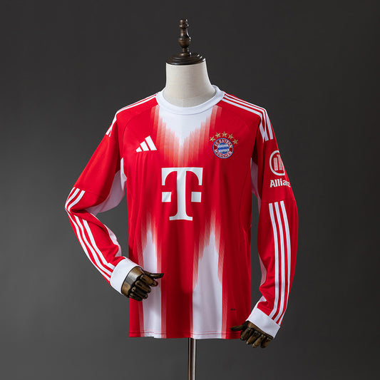 2025-26 FC Bayern Munich Home Kit Long Sleeve