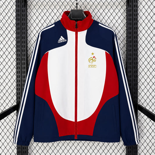 2007-08 France White Blue Retro Windbreaker