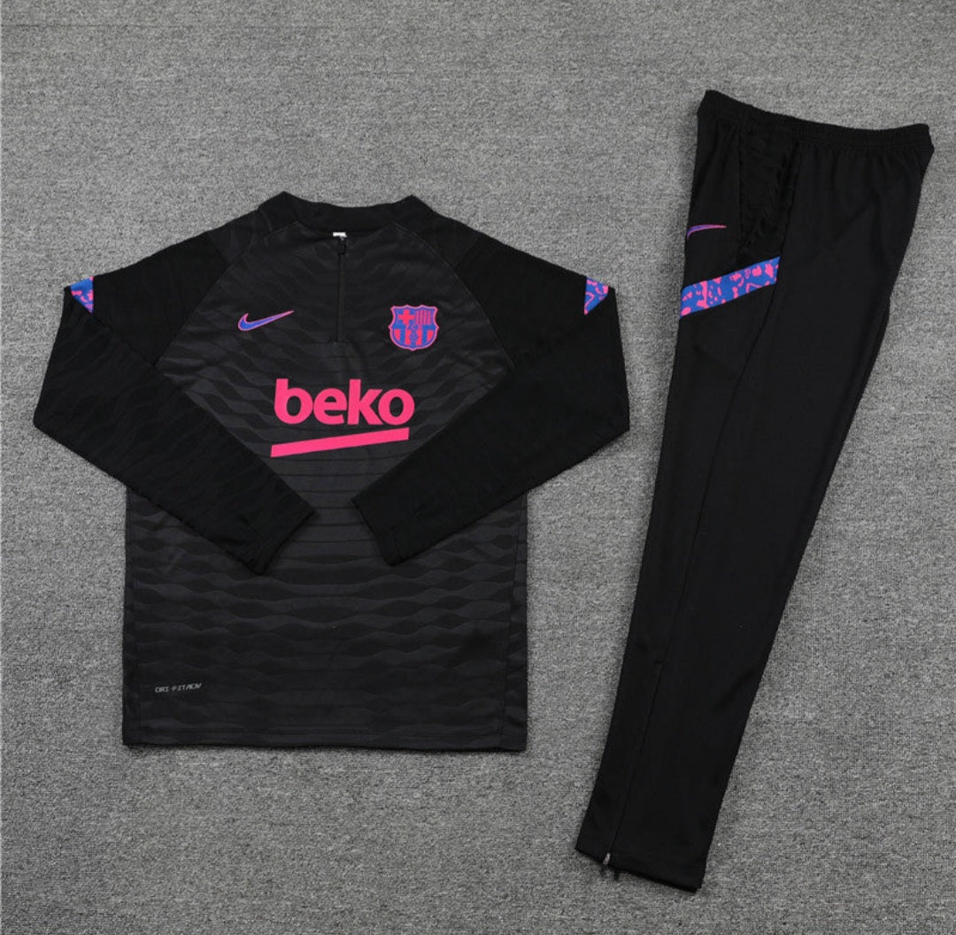 Barcelona Quarter Zip Black And Purple Beko Training suit/tracksuit
