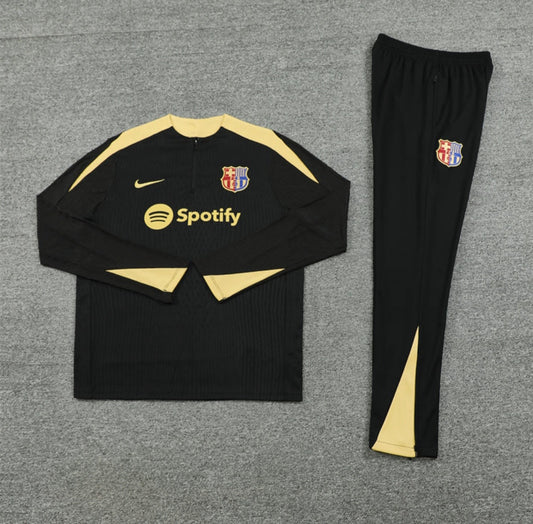 Barcelona Quarter Zip Black And Yellow Training suit/tracksuit