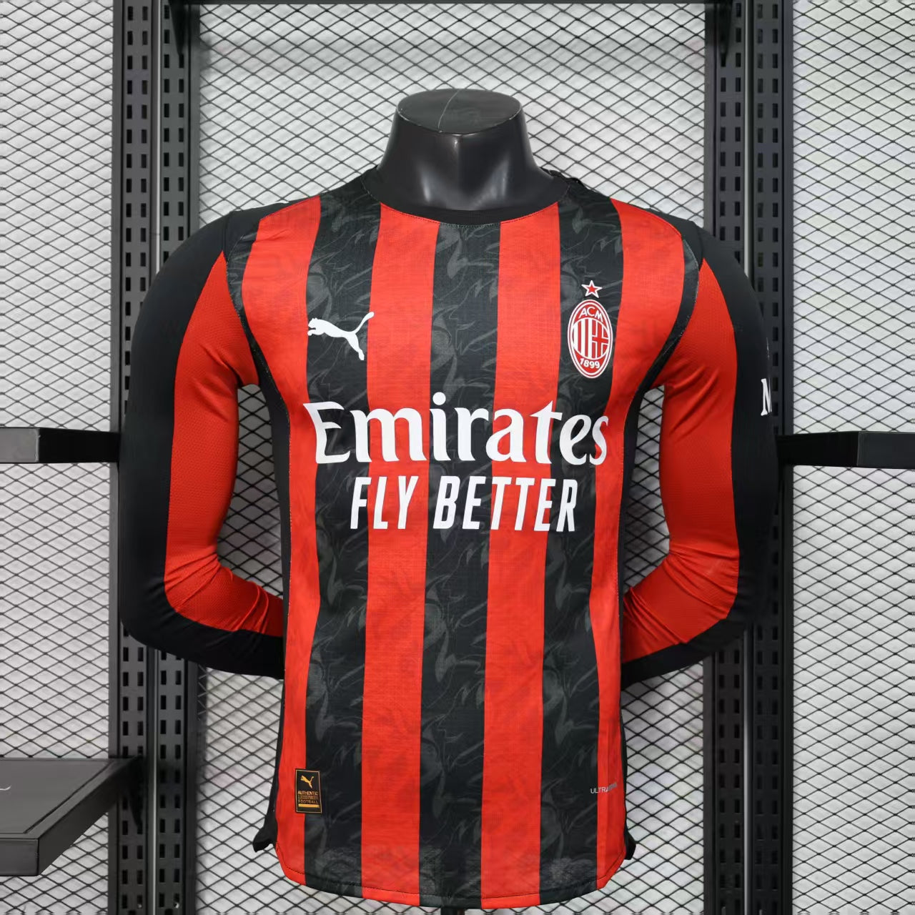 2025-26 AC Milan Home Kit Long Sleeve