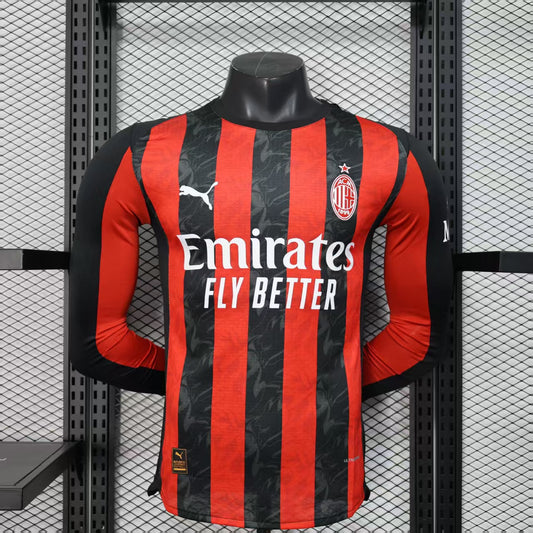 2025-26 AC Milan Home Kit Long Sleeve