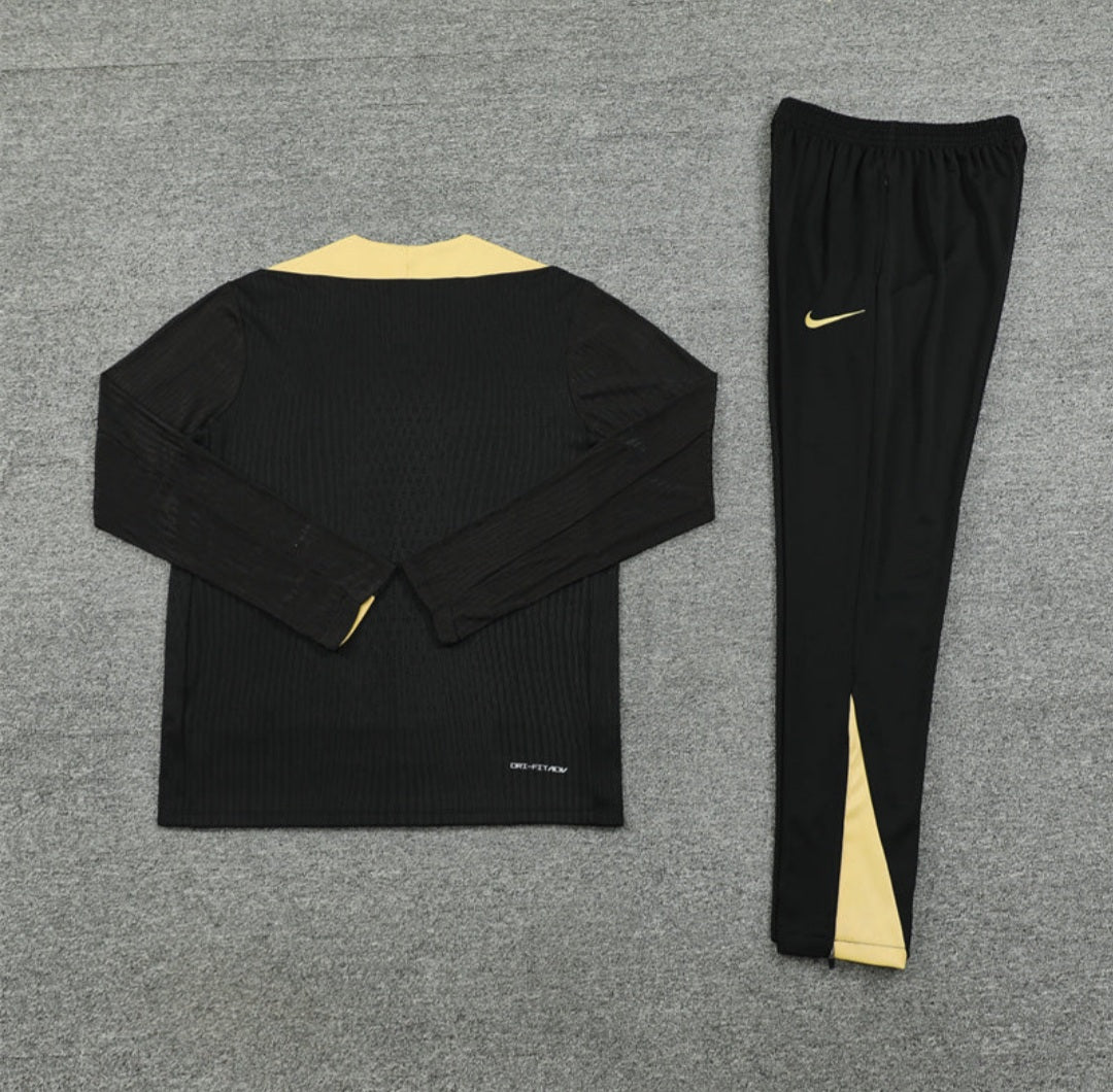 Barcelona Quarter Zip Black And Yellow Training suit/tracksuit
