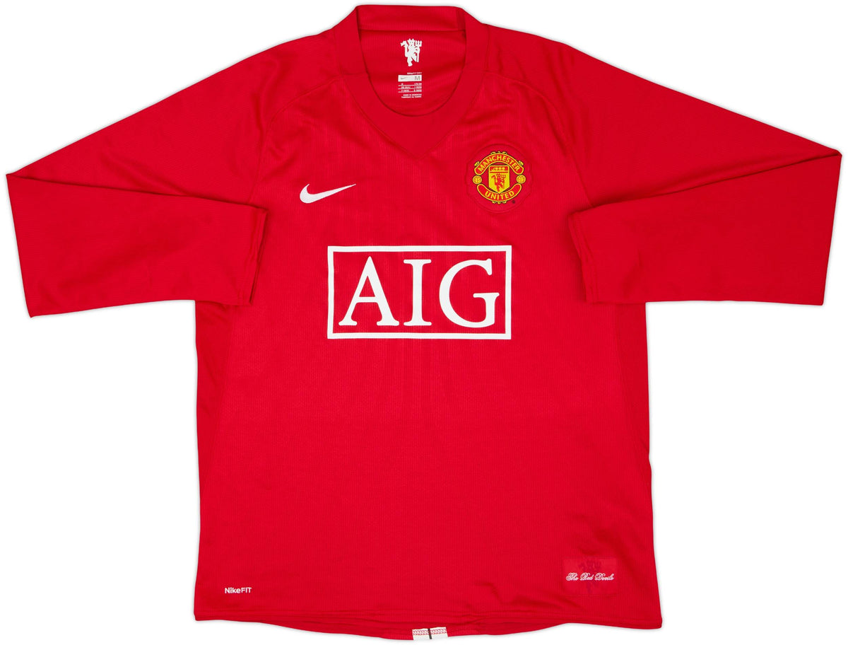 2007-08 Manchester United Home Kit Long Sleeve