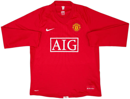 2007-08 Manchester United Home Kit Long Sleeve