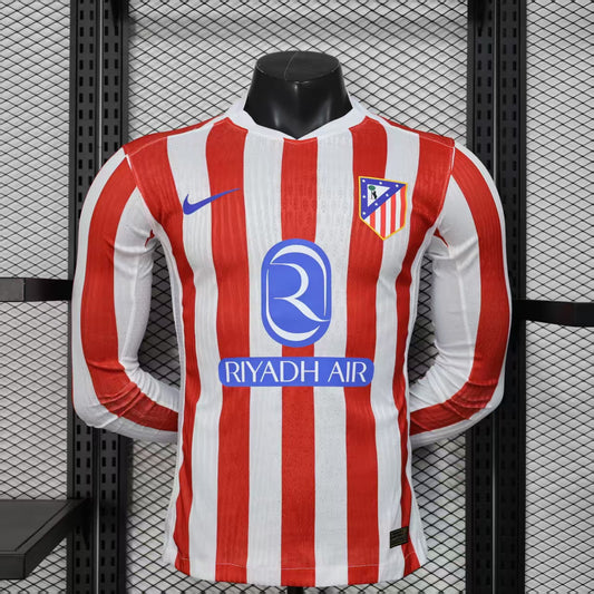 2025-26 Atletico Madrid Home Kit Long Sleeve